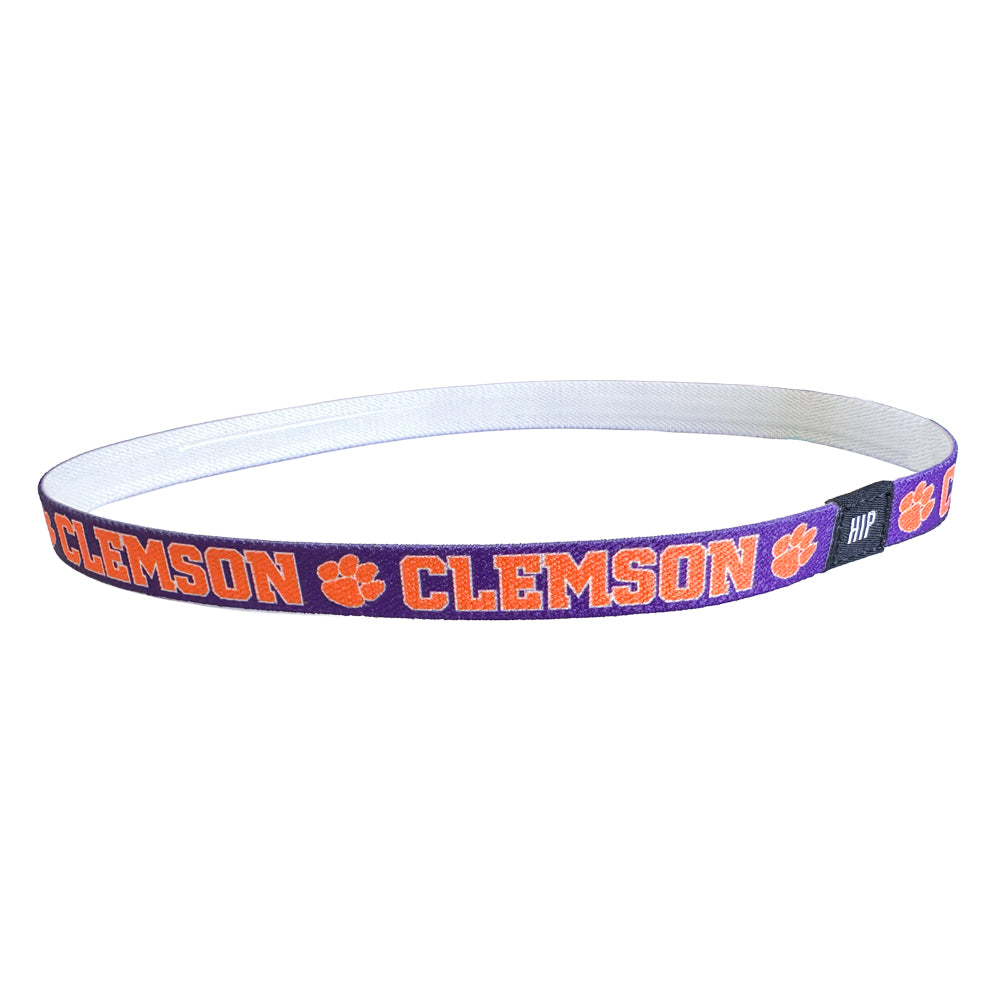 Clemson Hip Heads Non-Slip Thin Headband - PURPLE