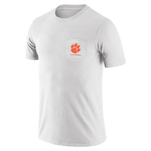 Clemson Indigo Pocket Leaning Tiger Tee - WHITE