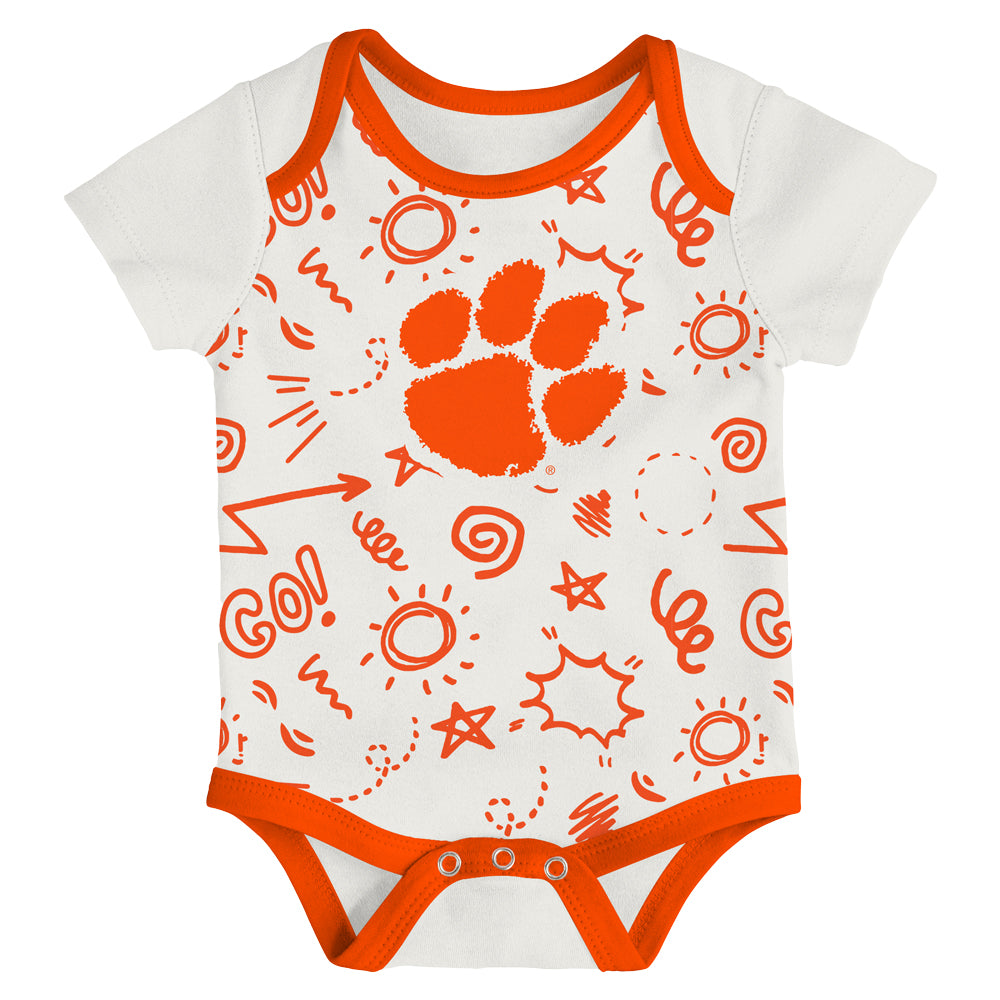 Clemson Infant All-Day Play Onesie Set  - ORANGE