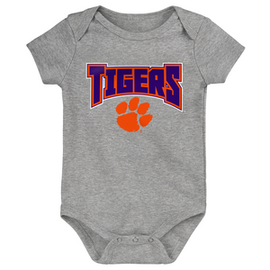 Clemson Infant Arch Tigers Onesie - LT GREY