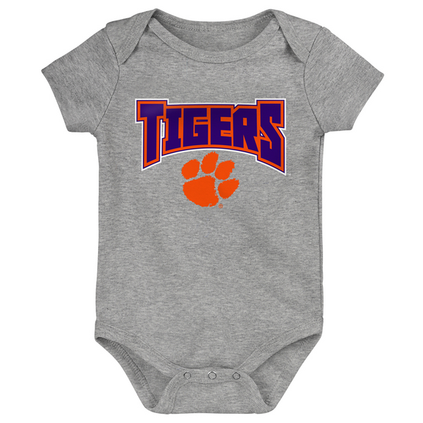 Clemson Infant Arch Tigers Onesie - LT GREY