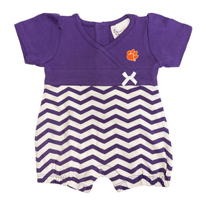 Clemson Infant Chevron Romper - PURPLE