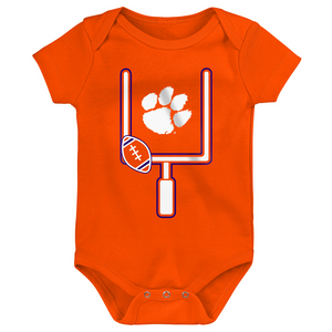 Clemson Infant Football Goalpost Onesie - ORANGE