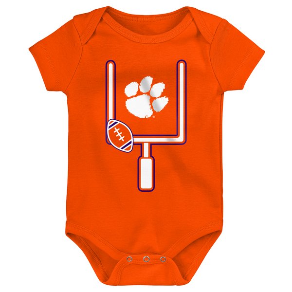 Clemson Infant Football Goalpost Onesie - ORANGE