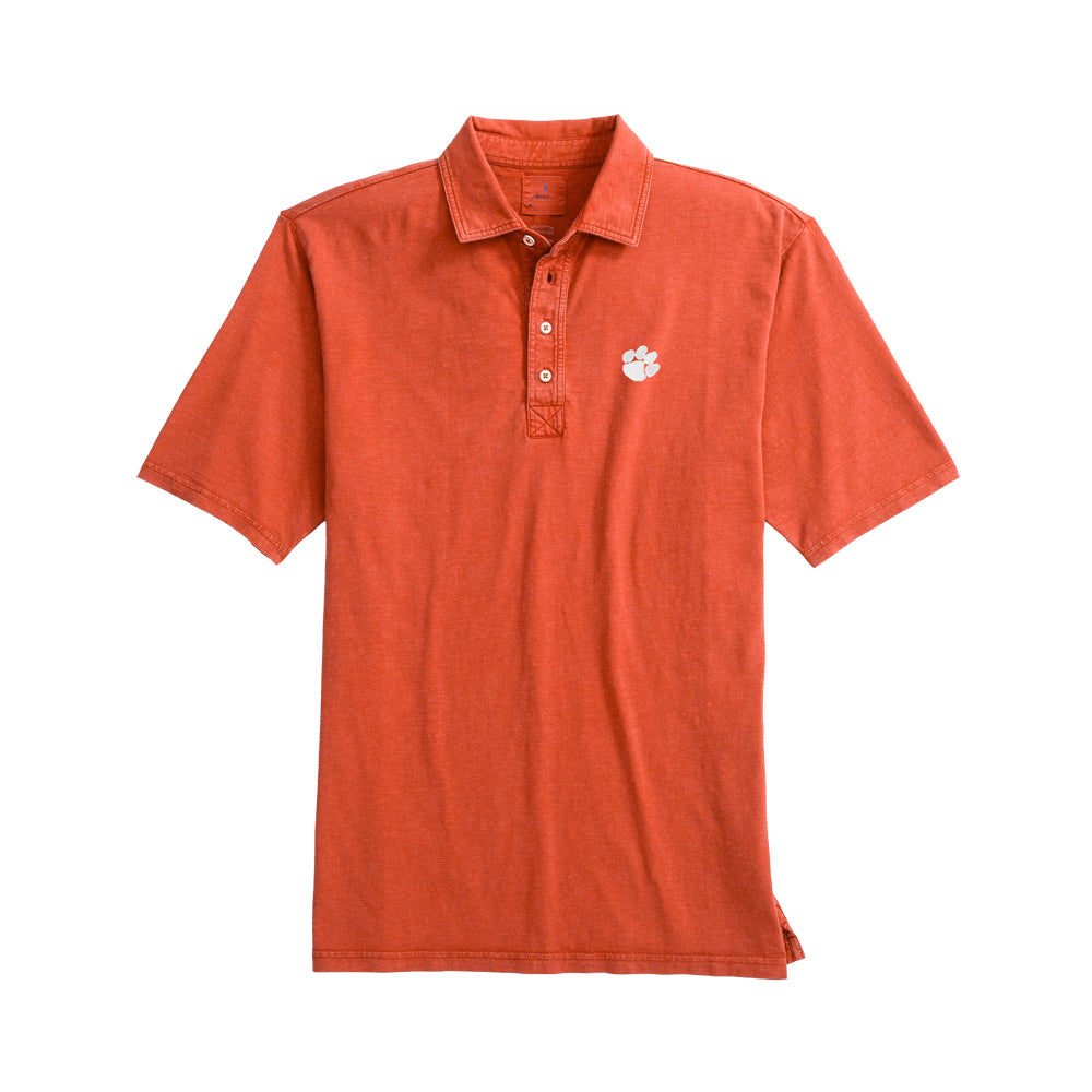 Clemson Johnnie-O Coastal Wash Polo - ORANGE
