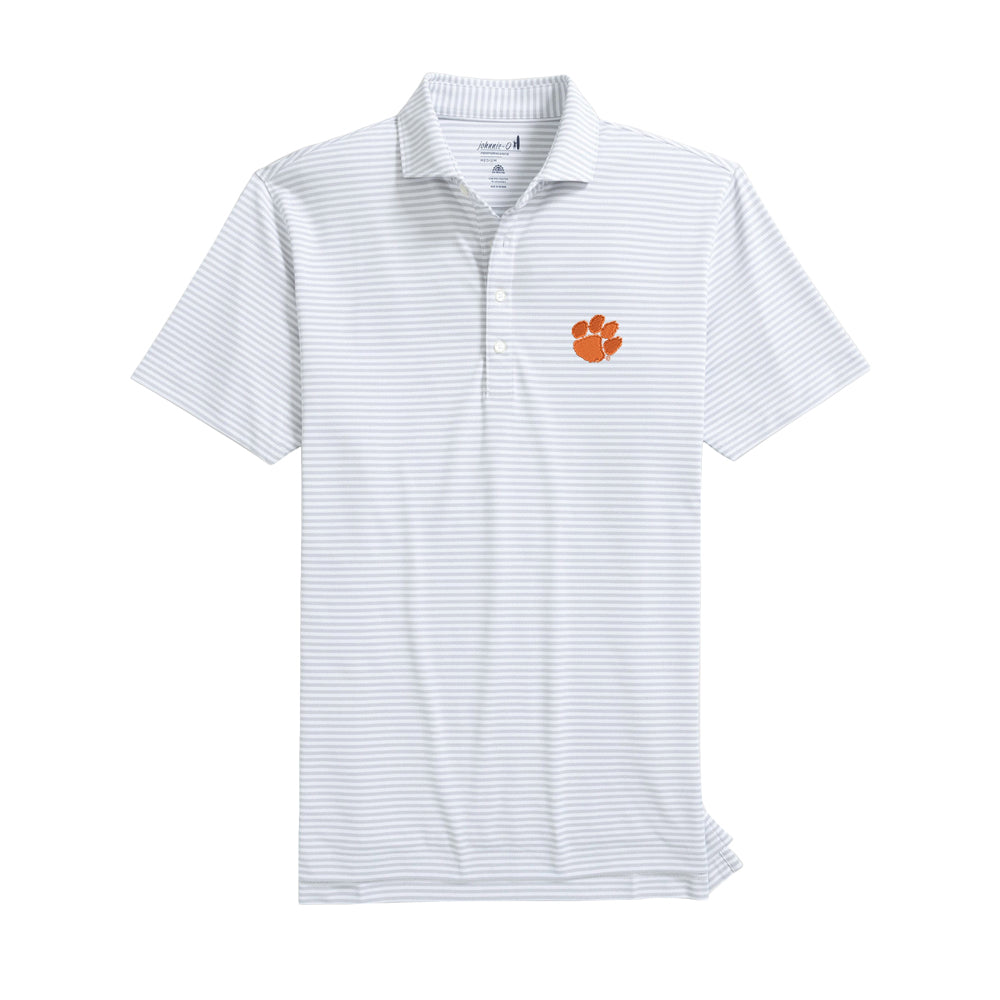 Clemson Johnnie-O Grey Stetsons Polo - LT GREY