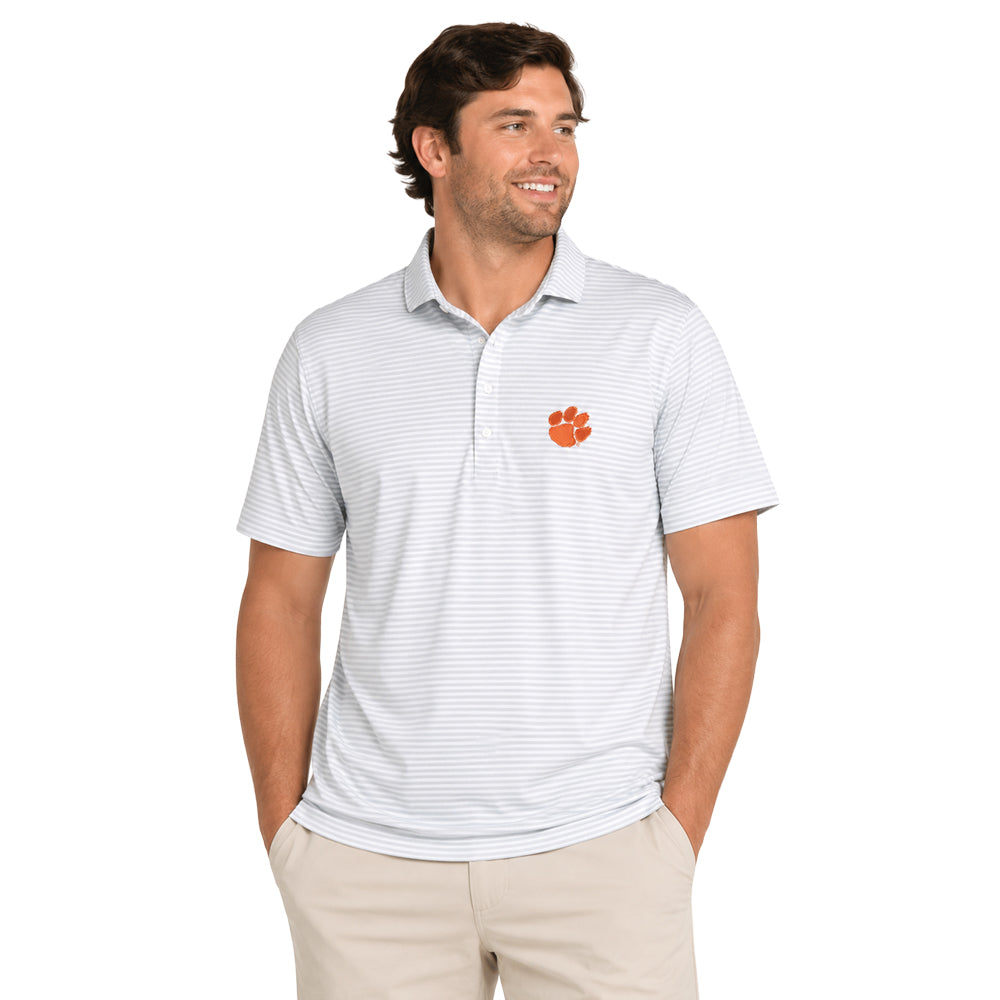 Clemson Johnnie-O Grey Stetsons Polo