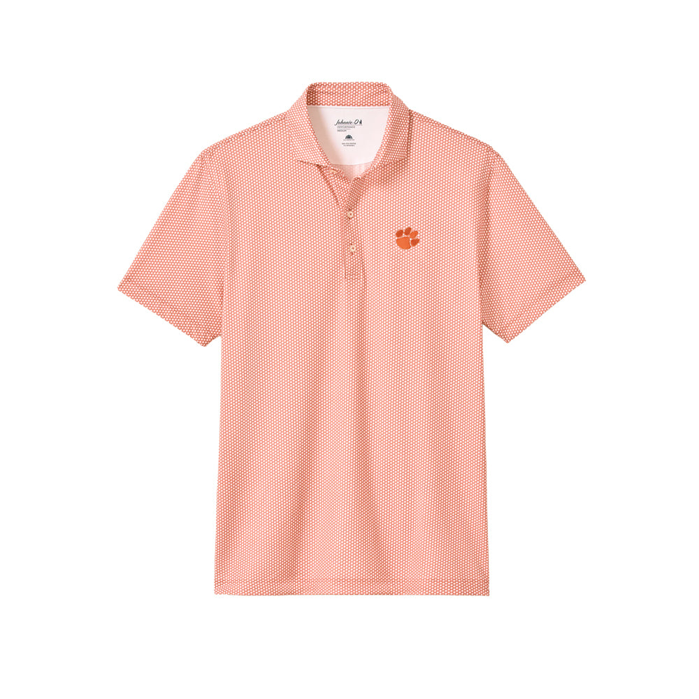 Clemson Johnnie-O Hex Polo - ORANGE