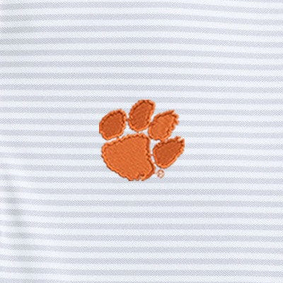 Clemson Johnnie-O Stetsons Polo - LT GREY