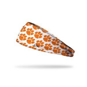 Clemson Junk Repeating Paw Headband - WHITE