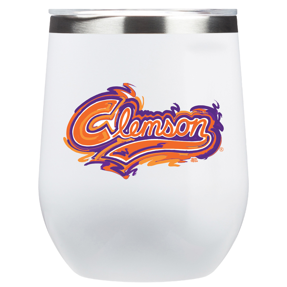 Clemson Justin Patten Corkcicle Stemless Cup - WHITE