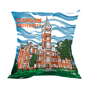 Clemson Justin Patten Old Main Pillow