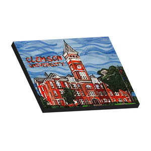 Clemson Justin Patten Old Main Wood Magnet