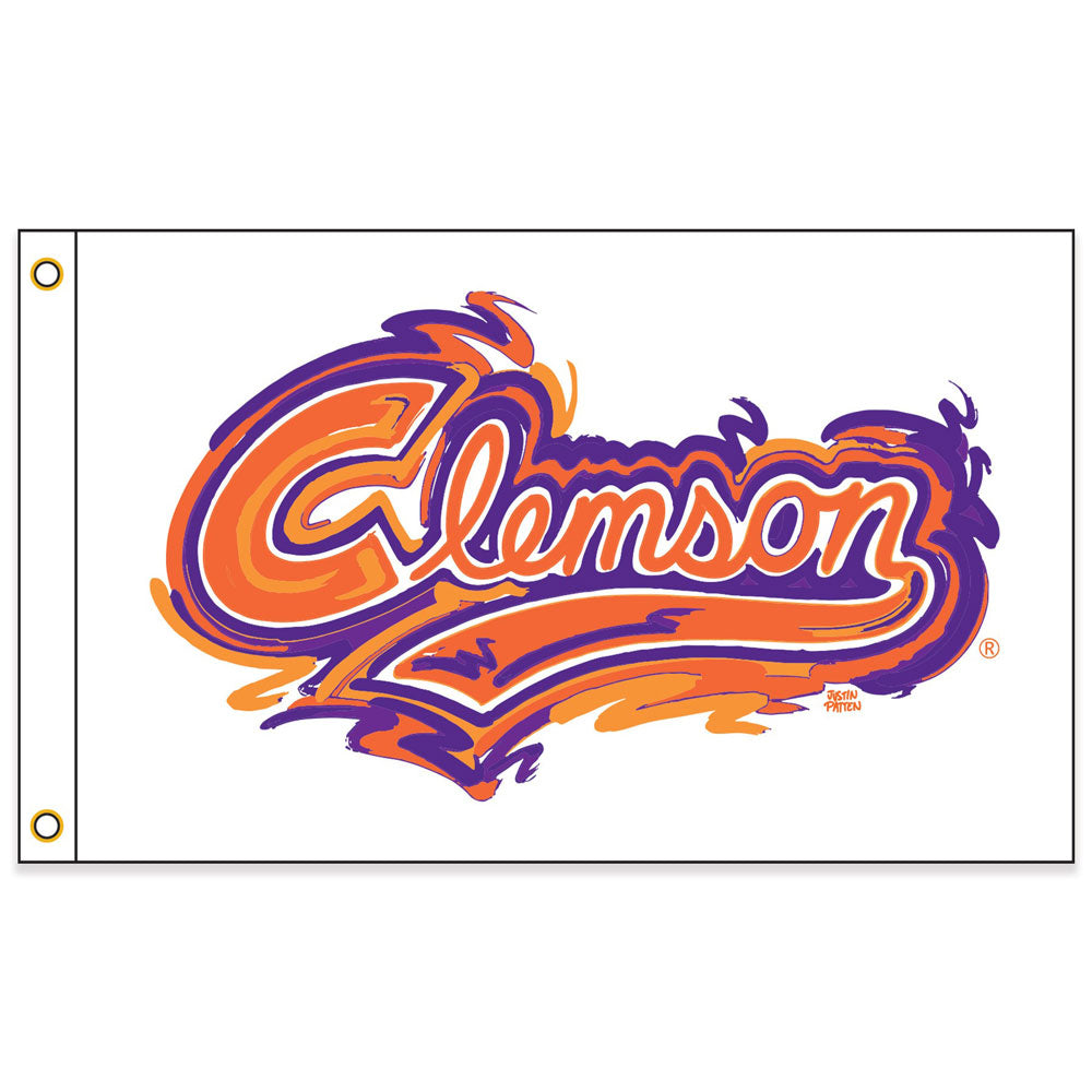 Clemson Justin Patten Script Flag