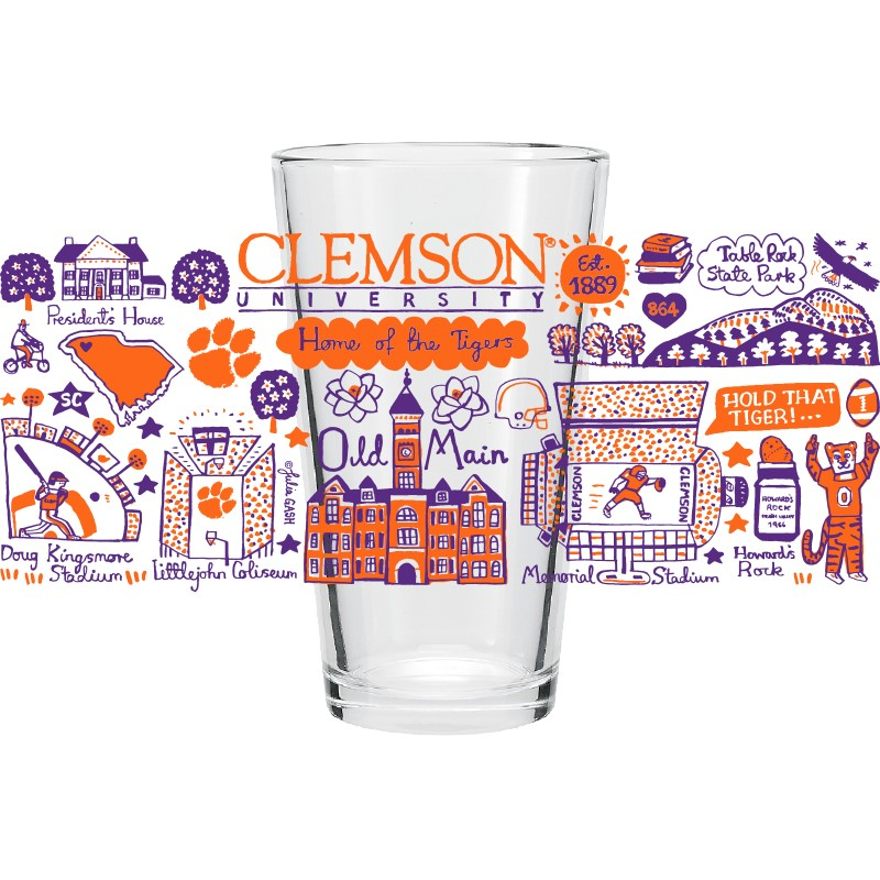 Clemson Landmark Tea Glass