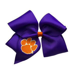 Clemson Large Glitter Bow 