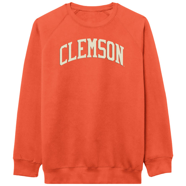 Clemson League Felt Arch Essential Crewneck - ORANGE