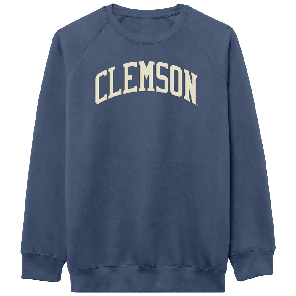 Clemson League Felt Arch Essential Crewneck