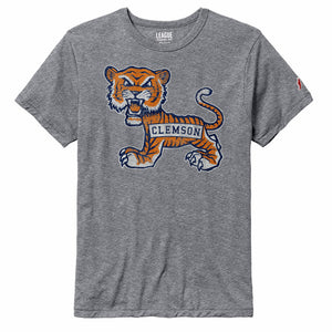 Clemson League Old School Tiger Tee - DK GREY