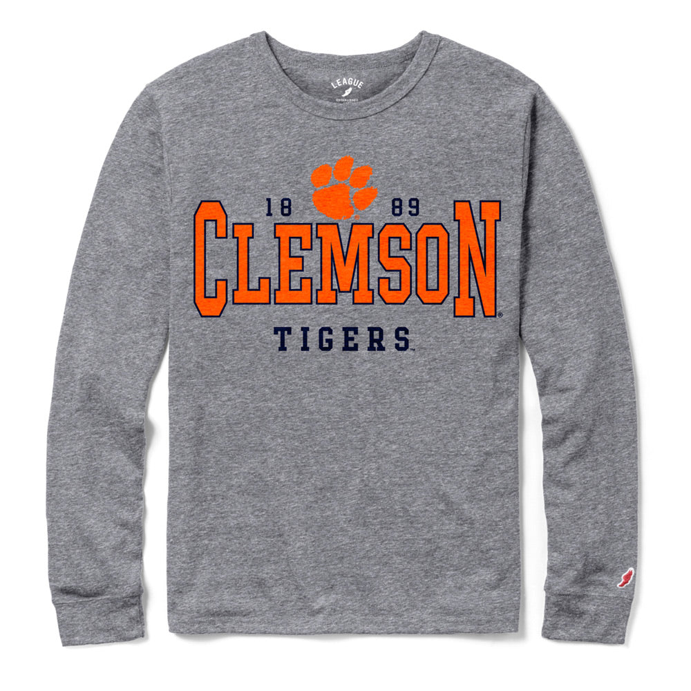 Clemson League Victory Falls Long Sleeve Tee - MD GREY