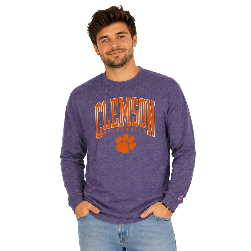 Clemson League Victory Falls University Long Sleeve Tee - PURPLE