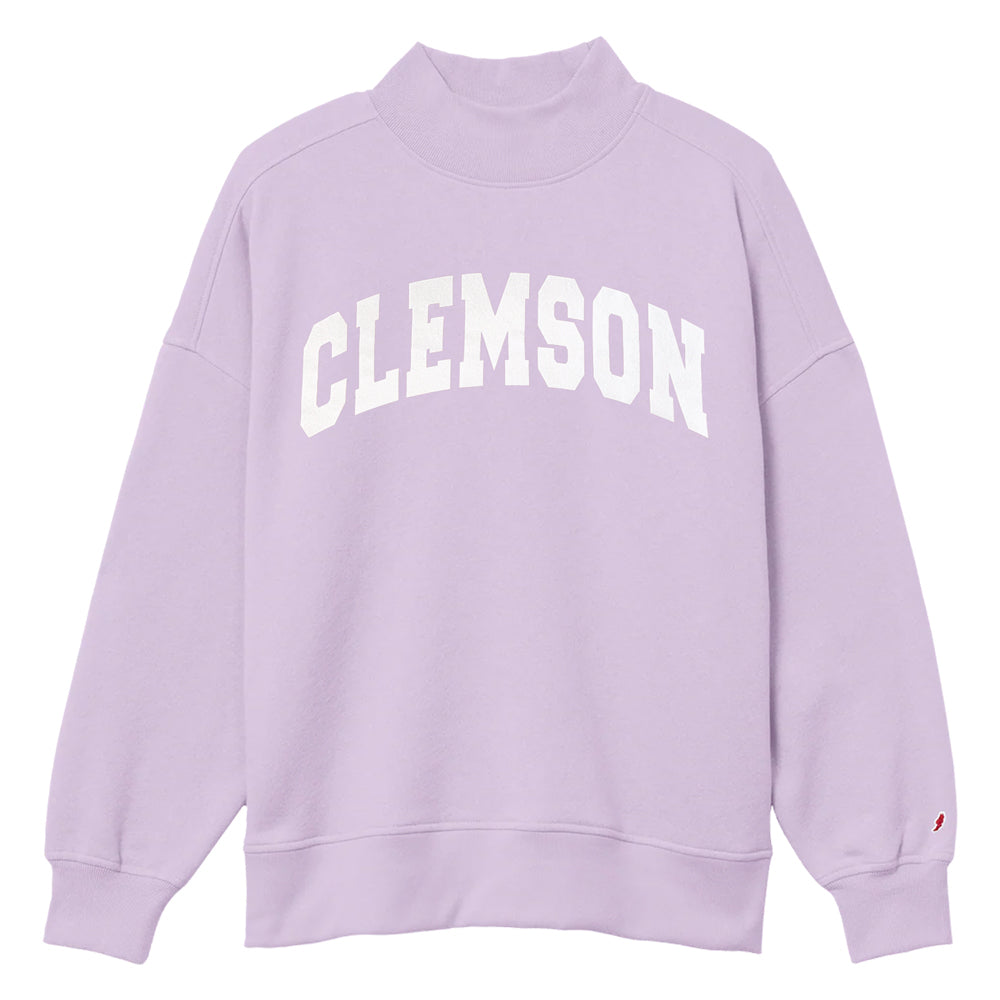 Clemson League Women’s Diana Arch Mock Neck - LT PURPLE