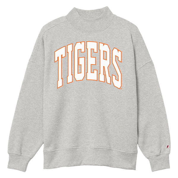 Clemson League Women’s Diana Arch Tigers Mock Neck Sweatshirt - GRY HEA