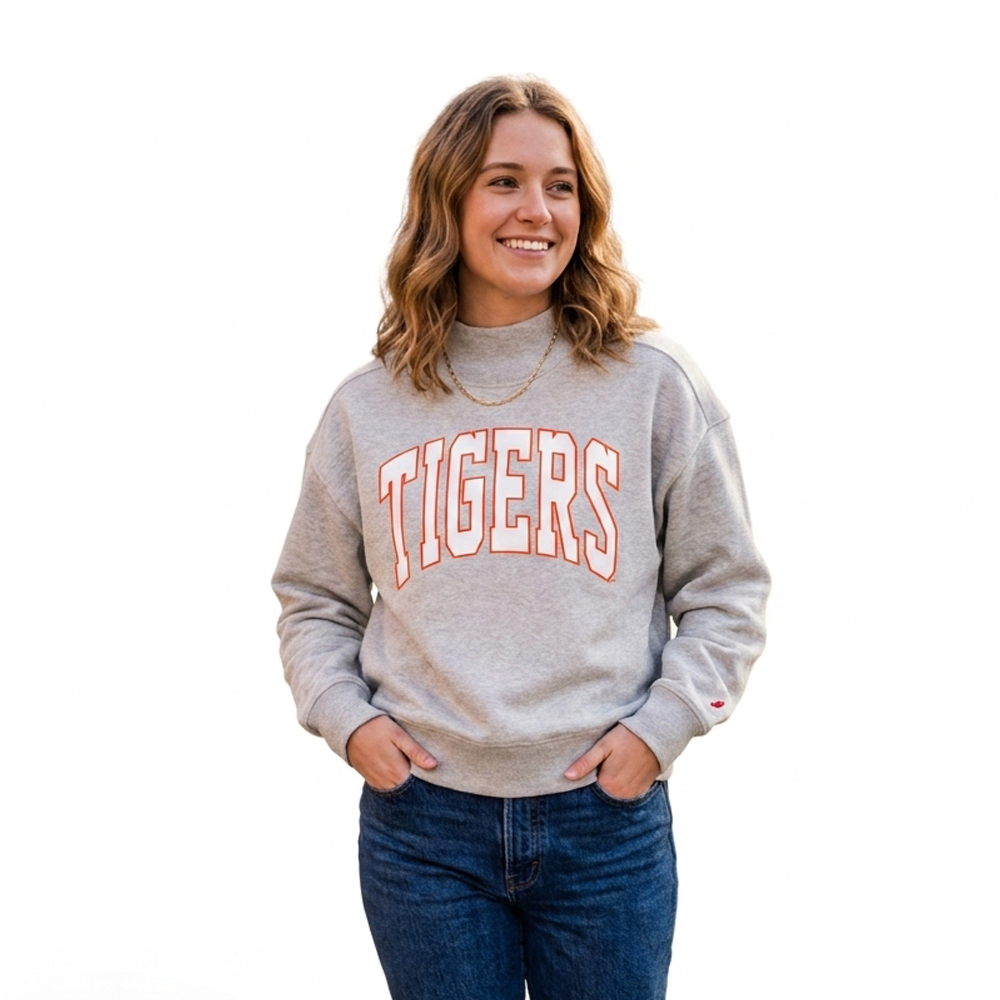 Clemson League Women’s Diana Arch Tigers Mock Neck Sweatshirt