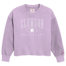 Clemson League Women’s Reverse Fleece Midi Top - LT PURPLE