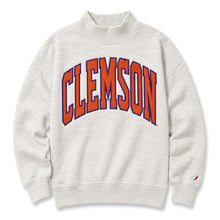 Clemson League Women's Sewn-Over Diana Mock Neck Sweatshirt - OATMEAL