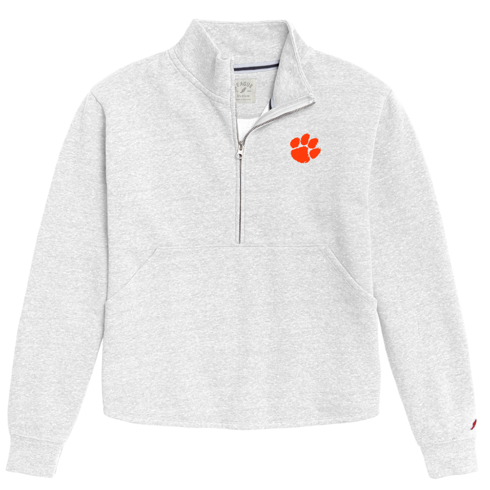 Clemson League Women's Victory Springs Half-Zip Pullover - WHITE