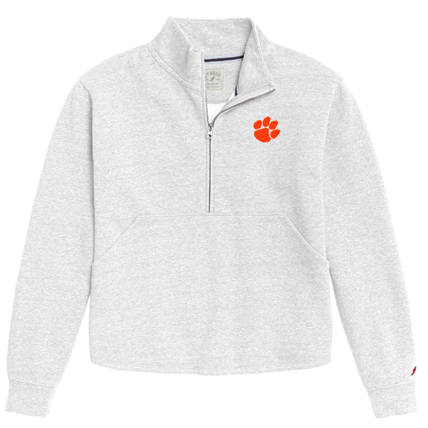 Clemson League Women's Victory Springs Half-Zip Pullover - WHITE