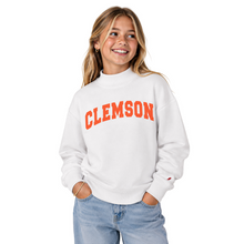 Clemson League Youth Diana Arch Mock Neck - WHITE