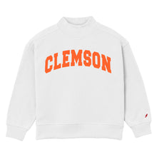 Clemson League Youth Diana Arch Mock Neck - WHITE