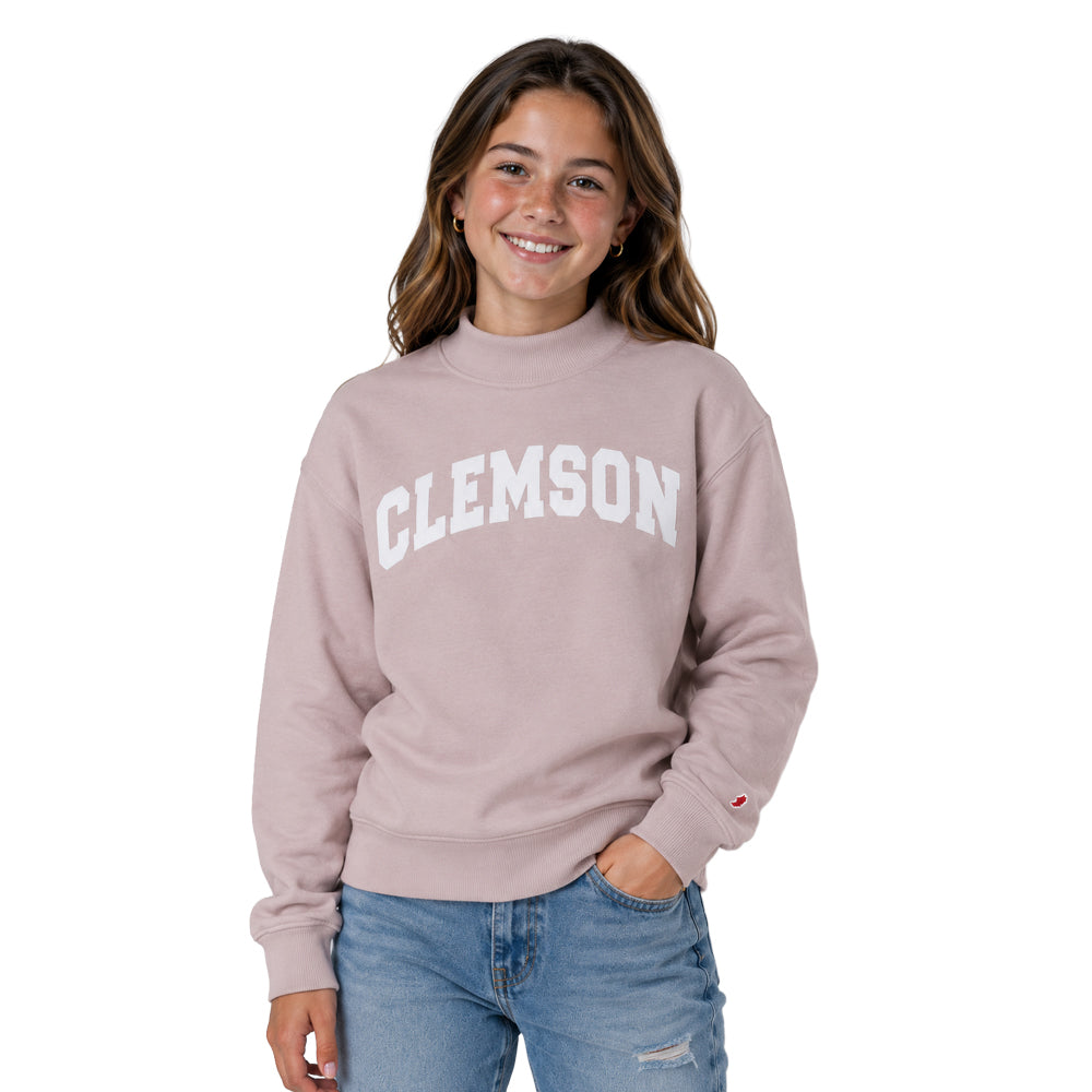 Clemson League Youth Diana Arch Mock Neck