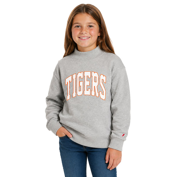 Clemson League Youth Diana Arch Tigers Mock Neck Sweatshirt