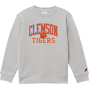 Clemson League Youth Essential Crewneck - MD GREY