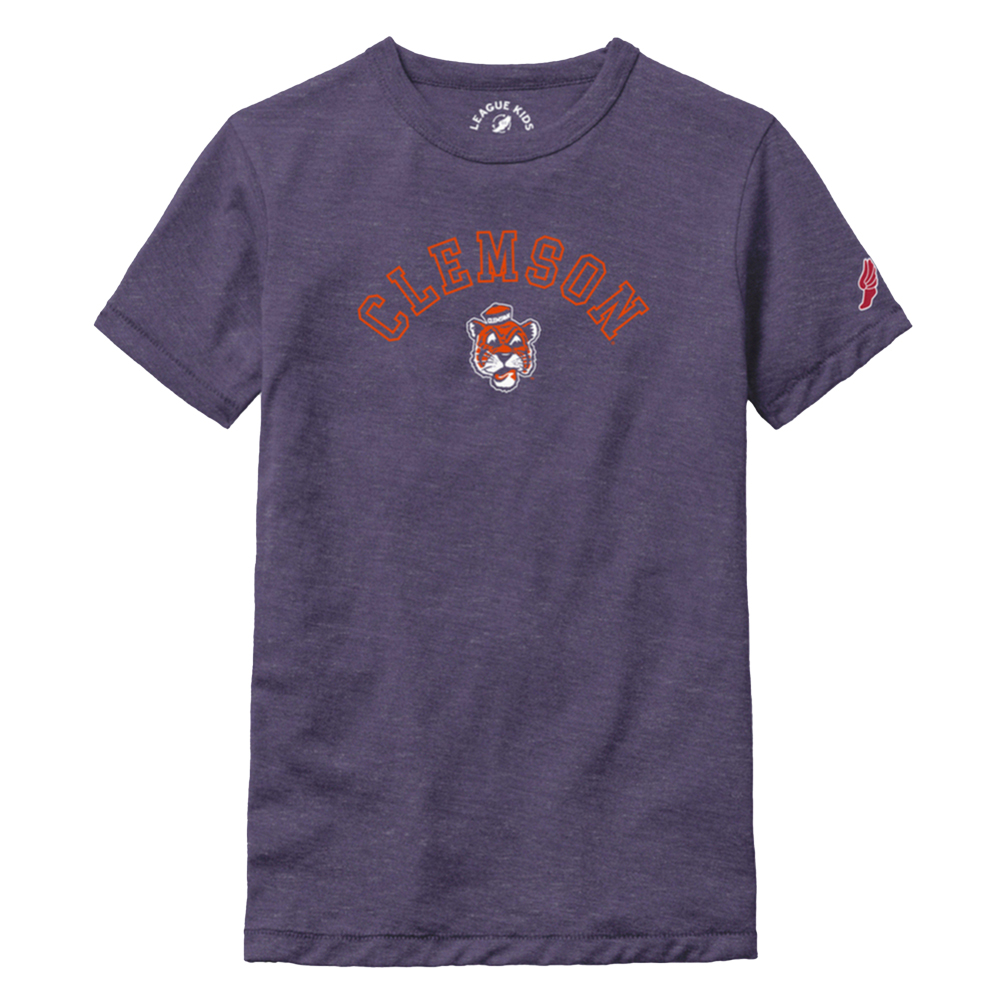 Clemson League Youth Victory Falls Arch Tee - PURPLE