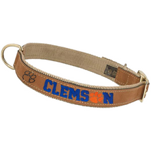 Clemson Leather Embroidered Collar - TAN