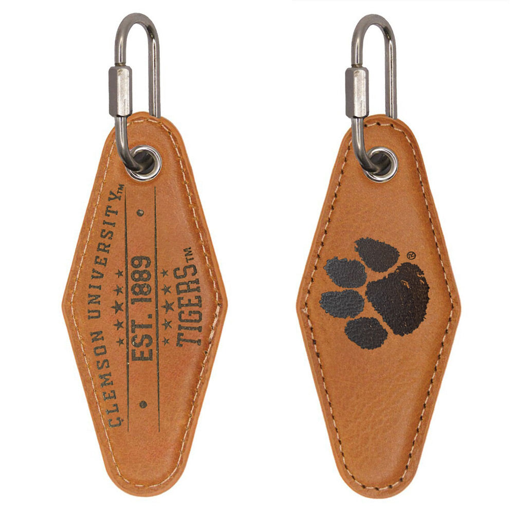 Clemson Leather Key Tag