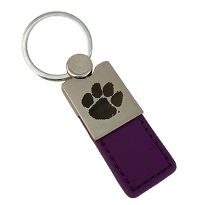 Clemson Leather Keychain - PURPLE
