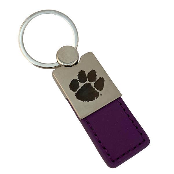 Clemson Leather Keychain - PURPLE