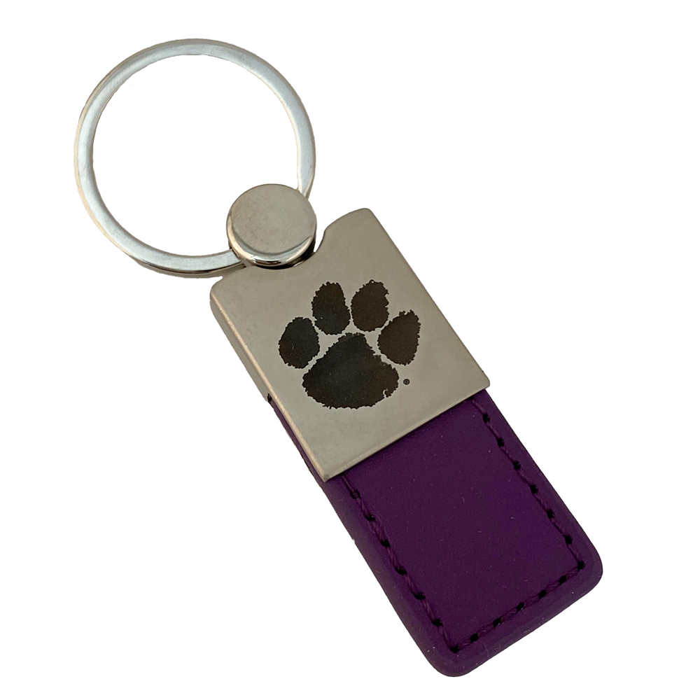 Clemson Leather Keychain