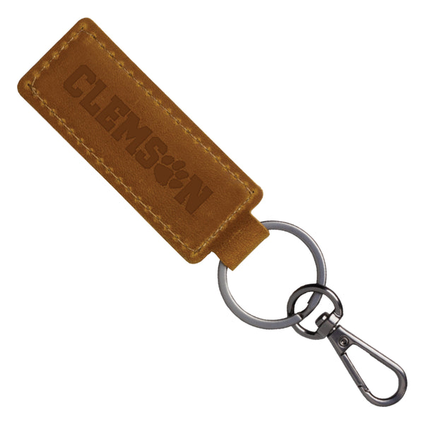 Clemson Leather Keytag