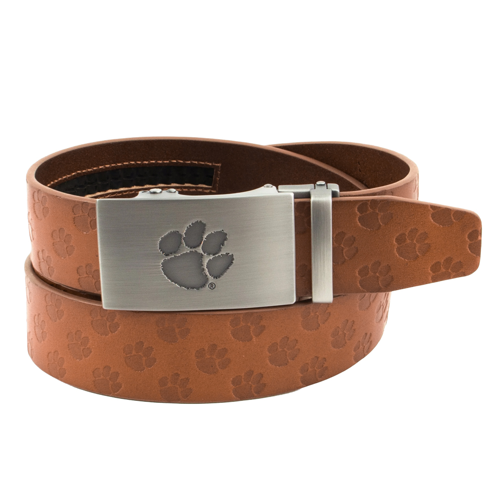 Clemson Leather Ratchet Belt - BROWN