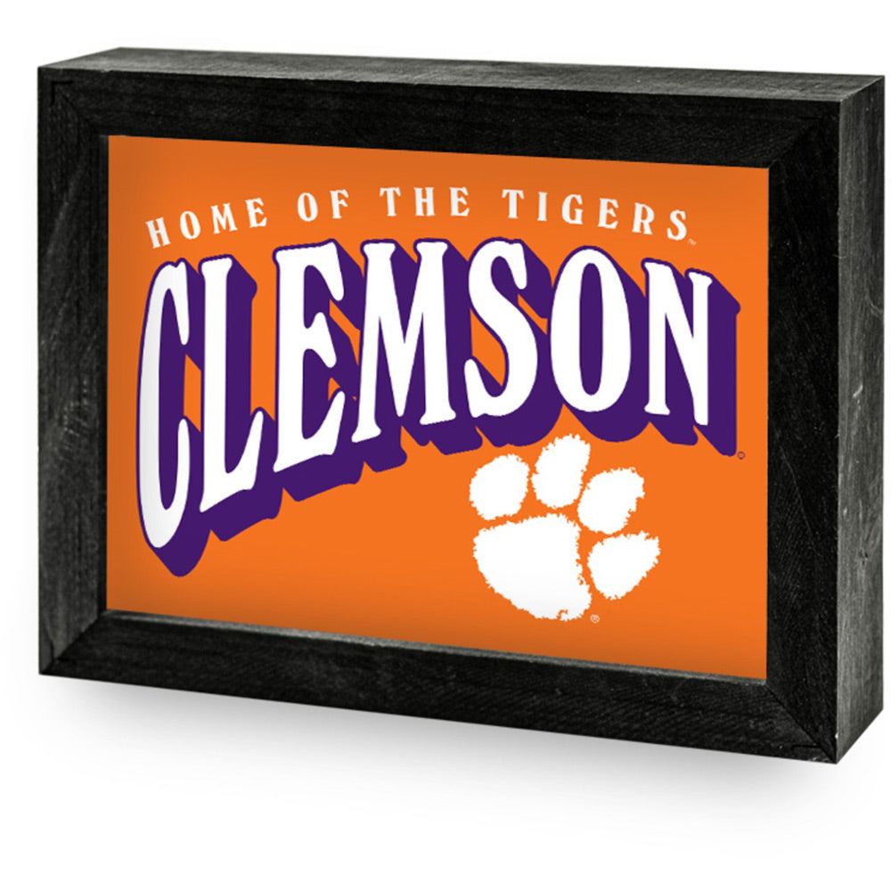 Clemson Legacy Wood Home Of The Tigers Framed Art
