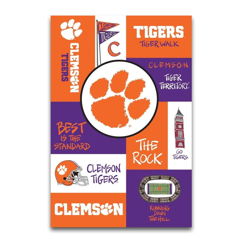 Clemson Magnolia Lane Blocked Garden Flag