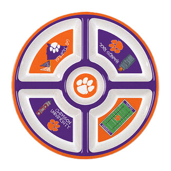 Clemson Magnolia Lane Five-Section Melamine Plate