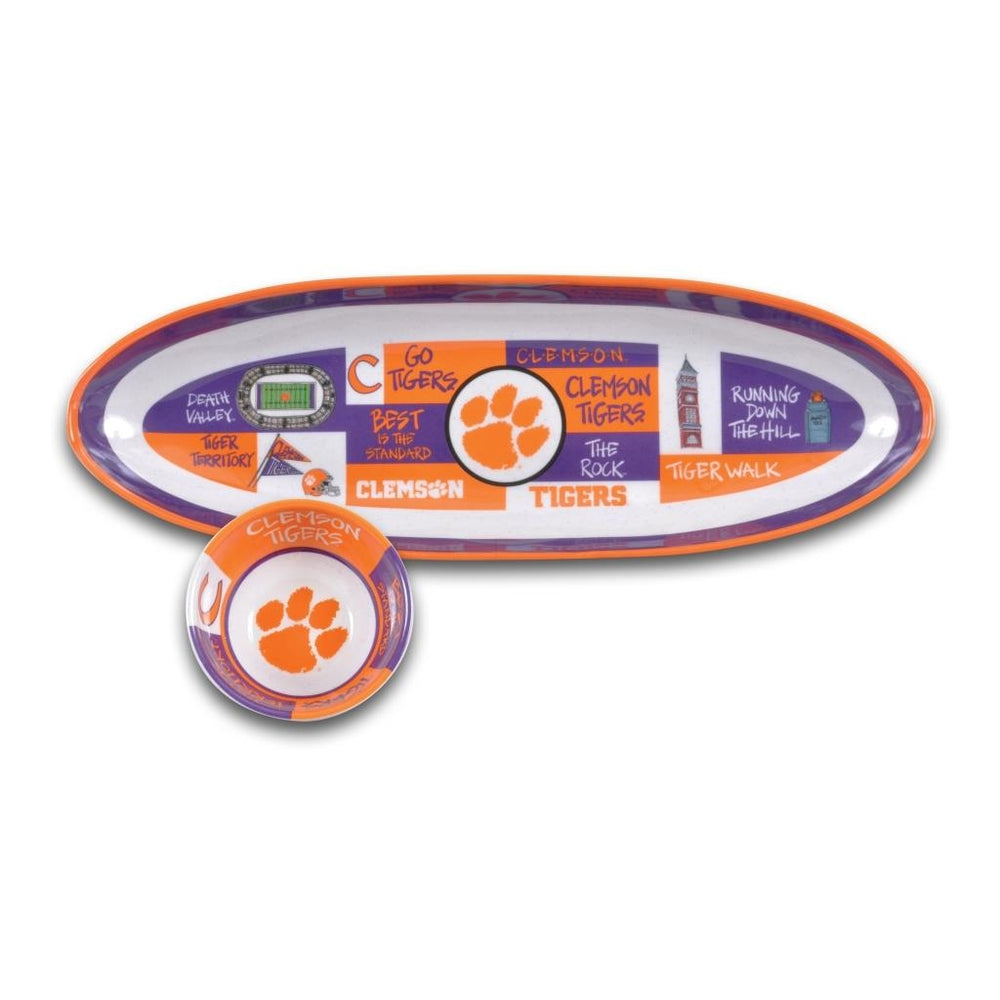 Clemson Magnolia Lane Melamine Chip And Dip Set