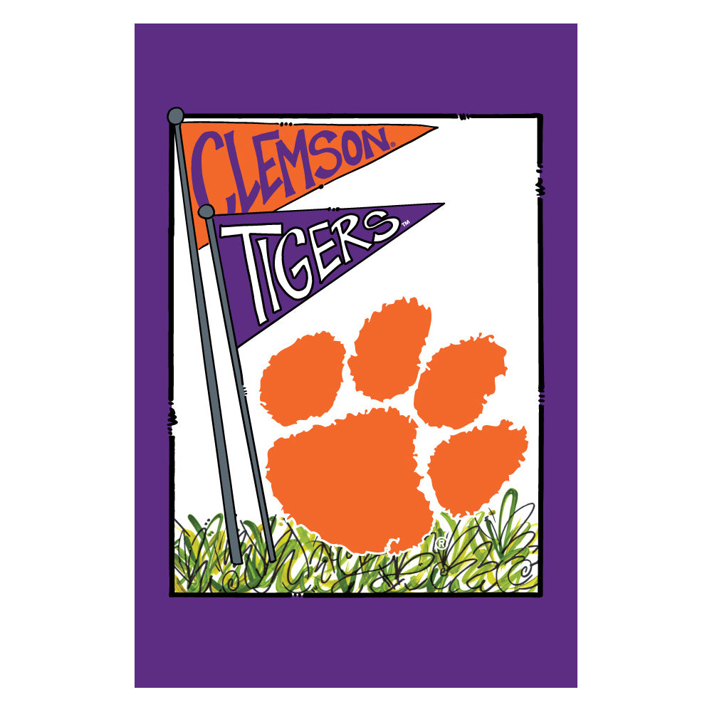 Clemson Magnolia Lane Paw Garden Flag